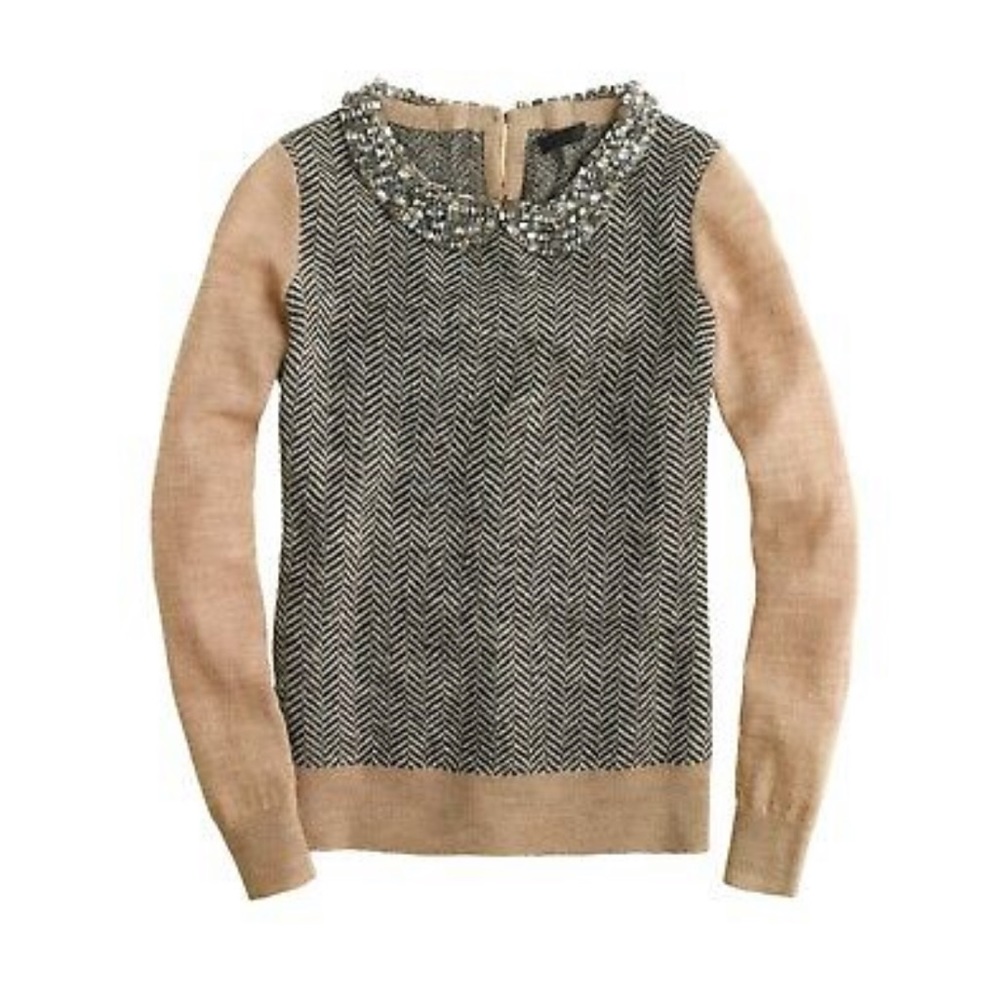 RARE J.Crew Collection Embellished Collar Sweater